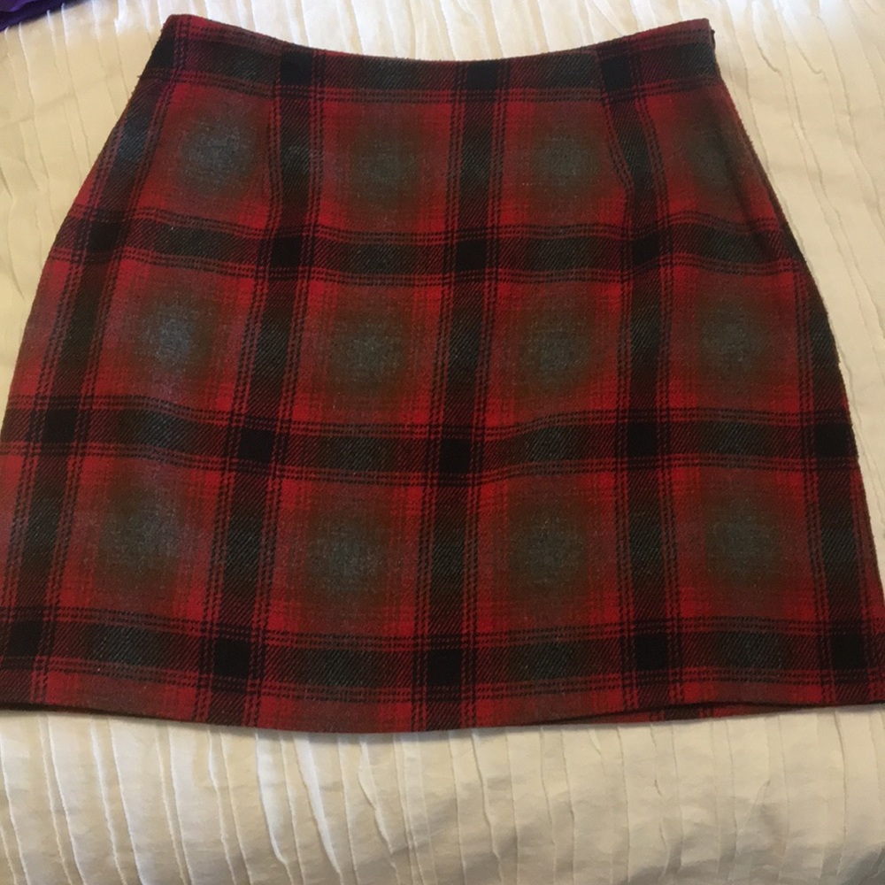Vintage Plaid wool blend  skirt